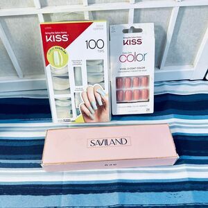 Two Kiss Nail Extensions. Tips 100, Nail Brushes for Acrylics Bundle